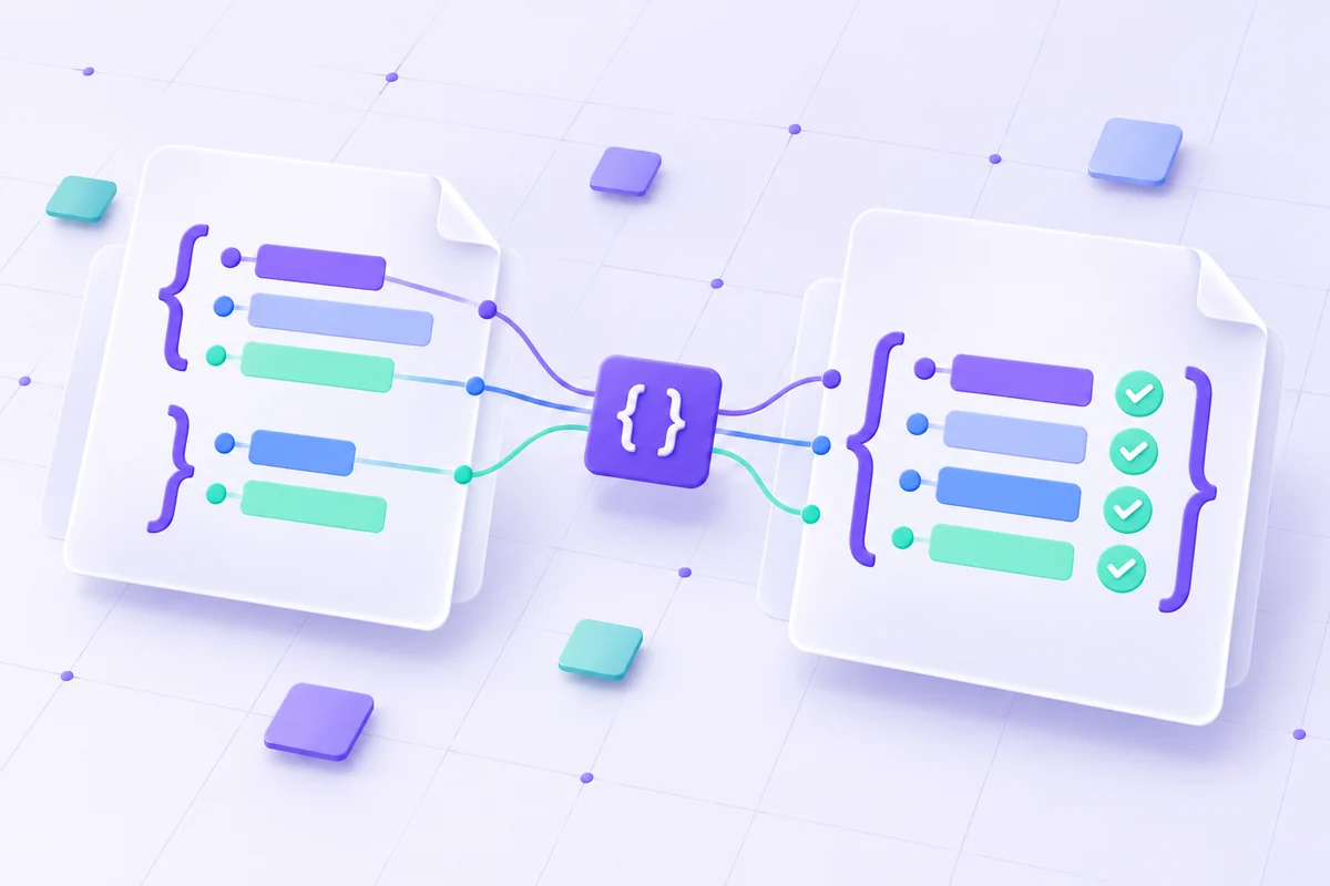 A developer example flowing from input to reviewed output.