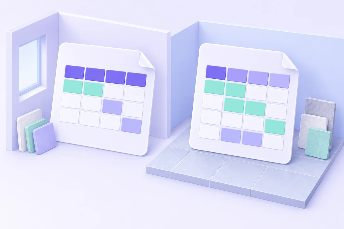 Two hypothetical material quantities shown side by side.