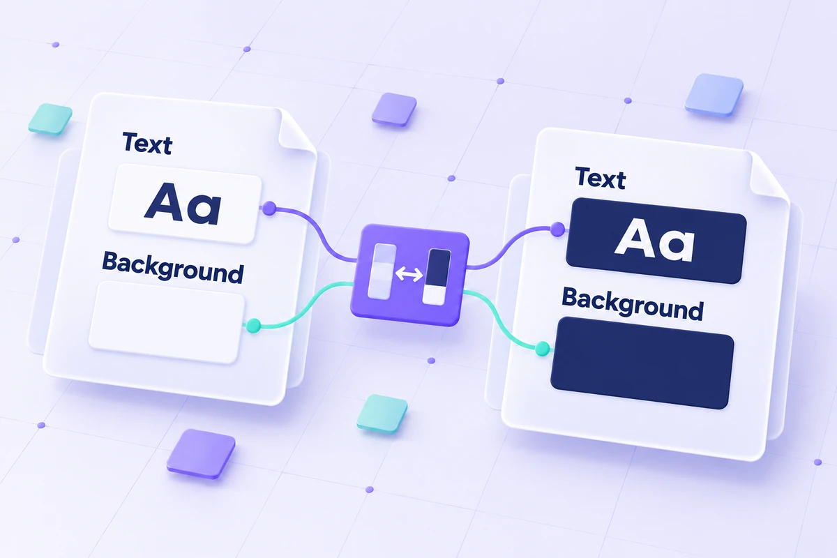 Light and dark text/background pairs connected for contrast comparison.