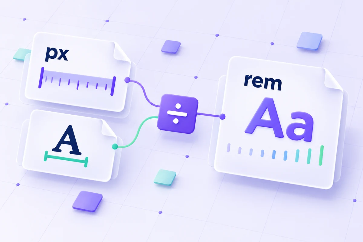Conceptual pixel measurement divided by a root font scale to obtain rem units.