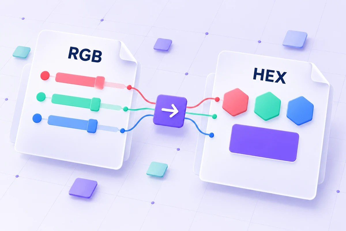 Conceptual red, green, and blue channels combined into one hex colour notation.