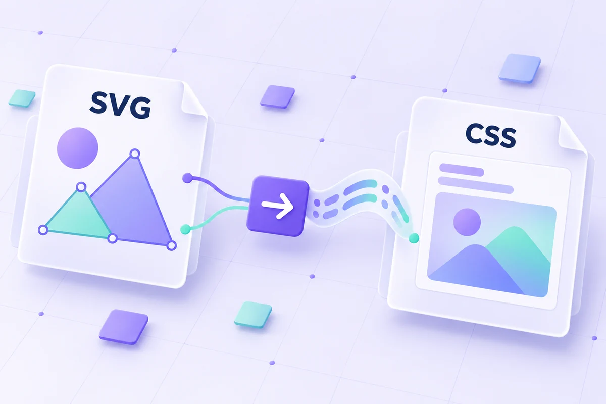 A self-contained vector graphic connected to a CSS background representation.