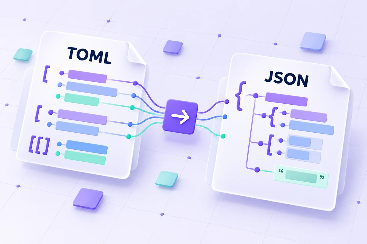 TOML table structure connected to nested JSON data.