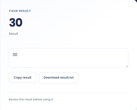 Percentage Calculator: tool result in the implemented browser tool